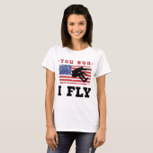 ロングジャンプ走アメリカ国旗 Tシャツ (正面フル)