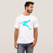 ロングジャンプ - シアン Tシャツ (正面フル)