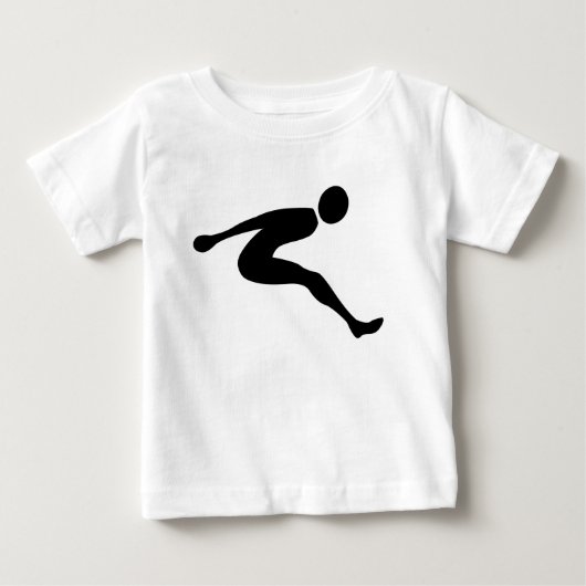 ロングジャンプ – 黒 ベビーTシャツ (正面)