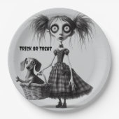 ロングスキニーワイドアイドゴシックガール ペーパープレート (正面)
