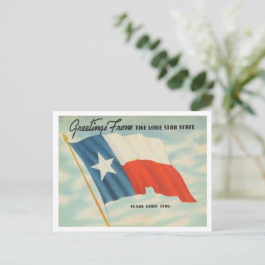 ロングスター州、テキサス州旅行からの挨拶 ポストカード (スタンド正面)
