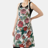 ロングステムバラと（昆虫）オオカバマダラ、モナーク蝶 エプロン (インサイチュ)