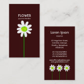 ロングステムフラワー – ダークブラウン 名刺 (正面/裏面)