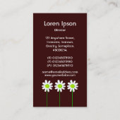 ロングステムフラワー – ダークブラウン 名刺 (裏面)