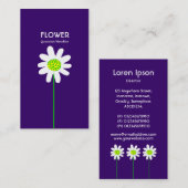 ロングステムフラワー – 深い紫 名刺 (正面/裏面)