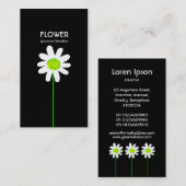 ロングステムフラワー – 黒 名刺 (正面/裏面)