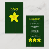 ロングステムフラワーII - Dkグリーン 名刺 (正面/裏面)