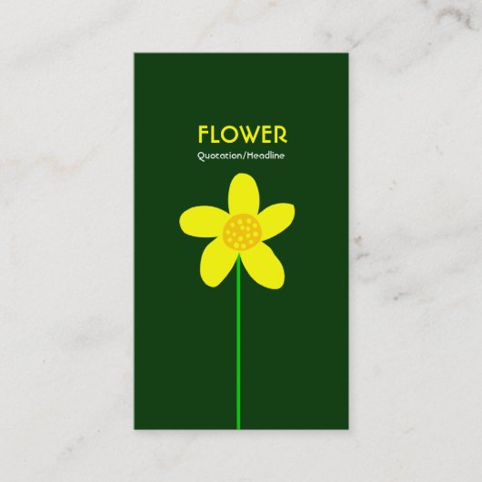 ロングステムフラワーII - Dkグリーン 名刺 (正面)