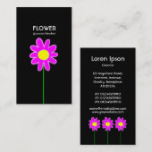 ロングステムフラワーIII – 黒 名刺 (正面/裏面)