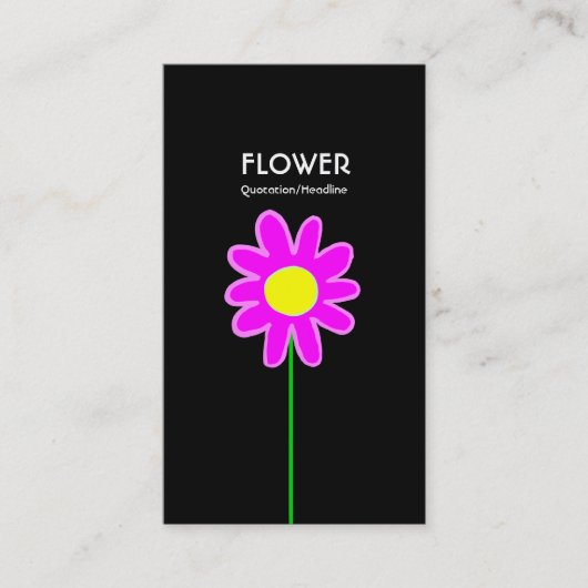 ロングステムフラワーIII – 黒 名刺 (正面)