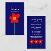 ロングステムフラワーIV -深い海軍 名刺 (正面/裏面)