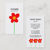 ロングステムフラワーIV – 白 名刺 (正面/裏面)