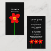 ロングステムフラワーIV – 黒 名刺 (正面/裏面)