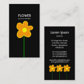 ロングステムフラワーV – 黒 名刺 (正面/裏面)