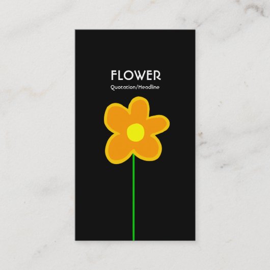 ロングステムフラワーV – 黒 名刺 (正面)