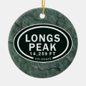 ロングスパーソナライズされたピークコロラドロッキーマウンテン セラミックオーナメント (正面)