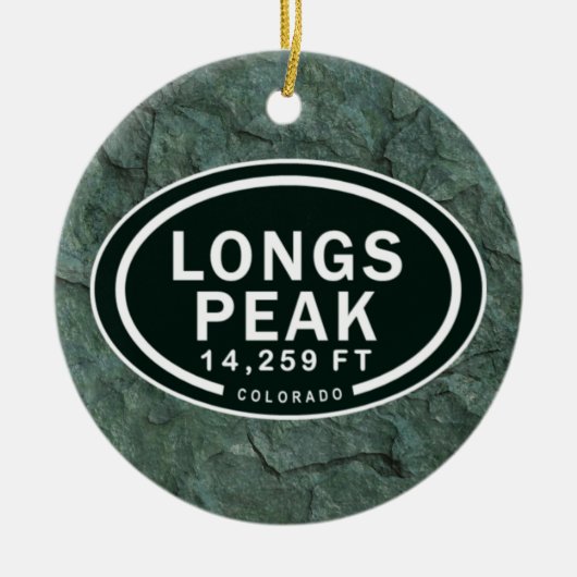ロングスパーソナライズされたピークコロラドロッキーマウンテン セラミックオーナメント (正面)