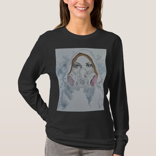 ロングスリーブTシャツ、非透過アート Tシャツ (正面)