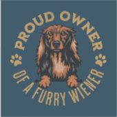 ロングソールドダシュント犬カスタムのカットビニールのシール シール (正面)