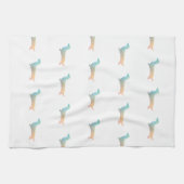 ロングソールドダックスシャンドジオシルエットパステル キッチンタオル (横)