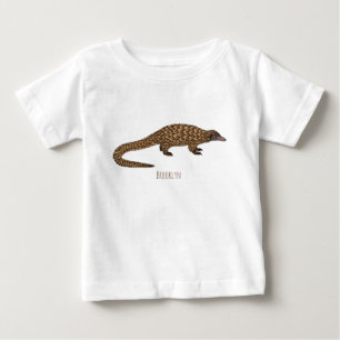 ロングテール・パンゴリン漫画イラストレーション ベビーTシャツ