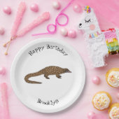 ロングテール・パンゴリン漫画イラストレーション ペーパープレート (パーティー)