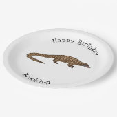 ロングテール・パンゴリン漫画イラストレーション ペーパープレート (アングル)