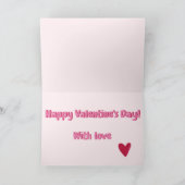 ロングディスタンスハグ！ ビッグピンクハート バレンタインデー カード (内部)