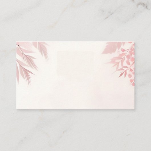 ロングトゥルレガルグラム赤面ピンクブライダルシャワー エンクロージャーカード (裏面)