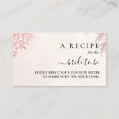 ロングトゥルレガルグラム赤面ピンクブライダルシャワー エンクロージャーカード (正面)