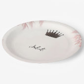 ロングトゥルレガルグラム赤面ピンクブライダルシャワー ペーパープレート (アングル)