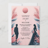 ロングトゥルレ王室のガルグラム赤面ピ結婚ンク 招待状 (正面)