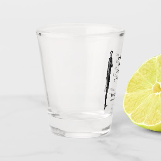 ロングトールエイブラハムリンカーン引用文またはテキスト ショットグラス (左)