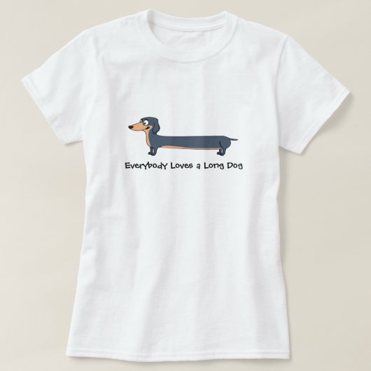 ロングドッグラブ – Dachshund Women's Basic T-Shirt Tシャツ (デザイン正面)