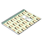 ロングドッグ – Dachshundsグリーンノートブック ノートブック (左側)