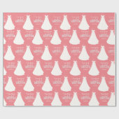 ロングドレス付き花嫁ブライダルシャワーピンク ラッピングペーパー (フラット)