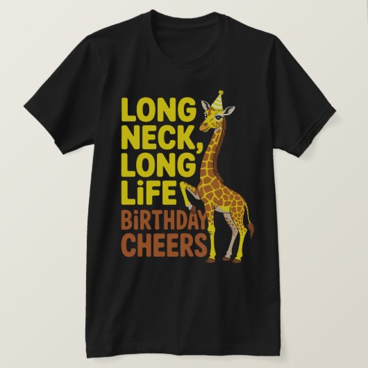 ロングネック 誕生日 キリンTシャツ Tシャツ (デザイン正面)