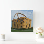 ロングバーガーバスケットウォールクロック スクエア壁時計 (ホーム)