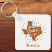 ロングバーンドオレンジホームスウィートホームテキサス州キーチャ キーホルダー (正面)