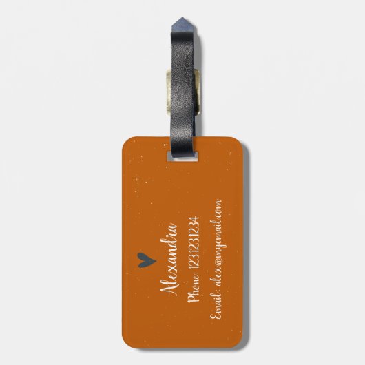 ロングバーンドオレンジホームスウィートホームテキサス州 ラゲッジタグ (裏面縦)