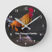 ロングパーソナライズされたスタークロウイングウォールクロック ラウンド壁時計 (正面)