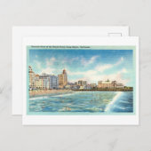 ロングビーチの海岸，カリフォルニア州，ヴィンテージ旅行 ポストカード (正面/裏面)