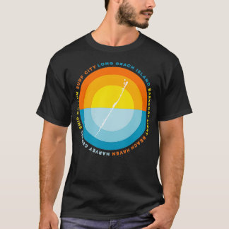 ロングビーチアイランドバーネガットライトビーチヘブンサンセ Tシャツ