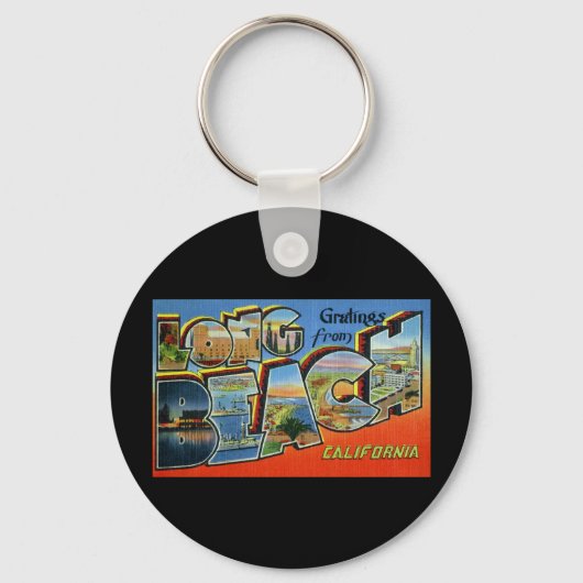 ロングビーチカリフォルニアからの挨拶 キーホルダー (正面)