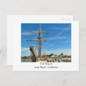 ロングビーチカリフォルニアの船 ポストカード (正面/裏面)