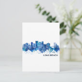 ロングビーチカリフォルニアスカイラインブルー インビテーションポストカード (スタンド正面)