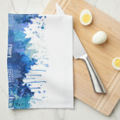 ロングビーチカリフォルニアスカイラインブルー キッチンタオル (四つ折り)