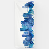 ロングビーチカリフォルニアスカイラインブルー 横断幕 (縦)