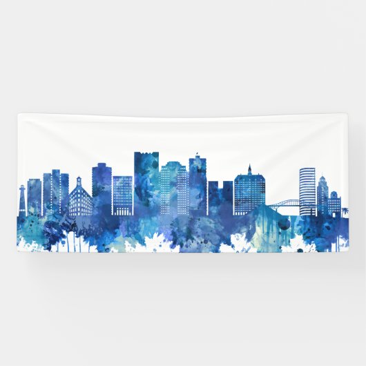 ロングビーチカリフォルニアスカイラインブルー 横断幕 (横)