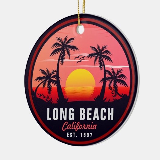 ロングビーチカリフォルニアレトロサンセットデミディアズ80s セラミックオーナメント (左)